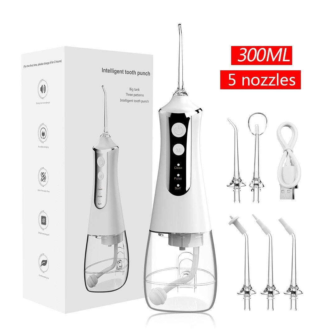 L10 White Portable Handheld Electric Water Flosser â€“ Rechargeable Teeth Cleaner for Home Use