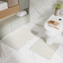 Beige Bathroom Floor Mat Set - U-Shaped Toilet Mat 50*50cm & Rectangular 40x60cm Mat for Bathroom