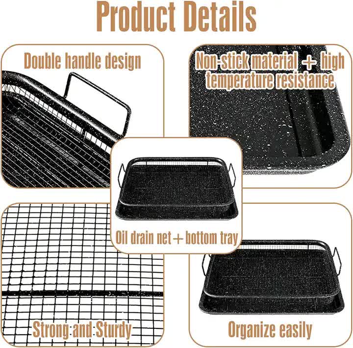 BBQ Square Non-Stick Stainless Steel Grill Basket - Silver Color, Small Size 30*22*5.5 cm, Ideal for Grilling Meat and Vegetables