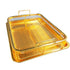 BBQ Square Non-Stick Stainless Steel Grill Basket - Gold Color, Small Size 30*22*5.5 cm, Ideal for Grilling Meat and Vegetables