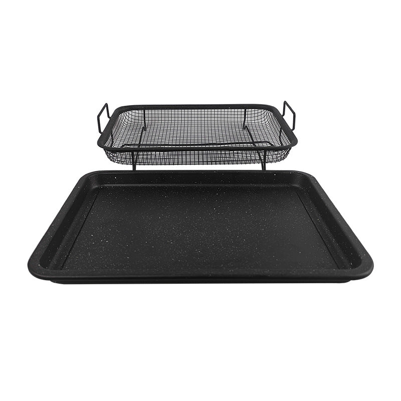 BBQ Square Non-Stick Stainless Steel Grill Basket - Gold Color, Small Size 30*22*5.5 cm, Ideal for Grilling Meat and Vegetables