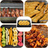 BBQ Square Non-Stick Stainless Steel Grill Basket - Gold Color, Small Size 30*22*5.5 cm, Ideal for Grilling Meat and Vegetables