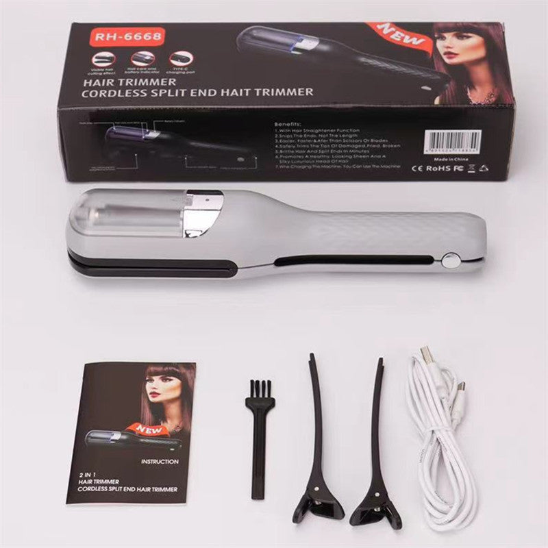 Silver  Mini - Automatic, Hair Repair Split End Remover Trimmer For Dry, Splitting, Damaged And Brittle Split Ends, Men And Women Hair Styling Beauty Tool