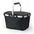 Black Portable Picnic Basket - Foldable Insulated Outdoor Shopping Basket, Meal Delivery & Takeout Carrier