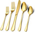 Gold 410 Stainless Steel Cutlery Set - Western Steak Knife, Fork & Spoon Set, 6 Set/30-Piece Dinnerware Set