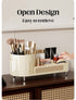 Brown Cosmetic Organizer - Rotating Desktop Makeup Brush Holder with Large Capacity Storage