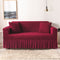 Elastic sofa cover wine red (190-230cm)