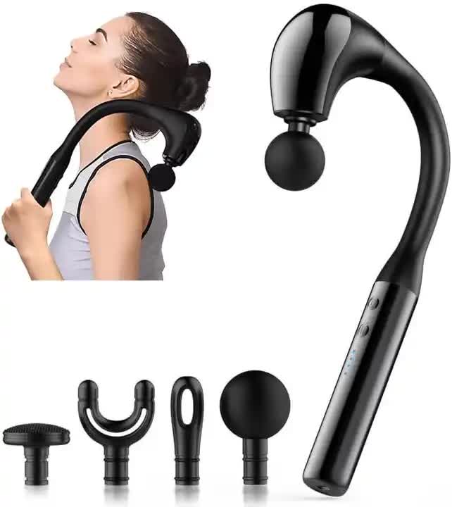 Electric Deep Tissue Massage Gun  Handheld Back and Muscle Relaxation Massager with Adjustable Speed and Attachments