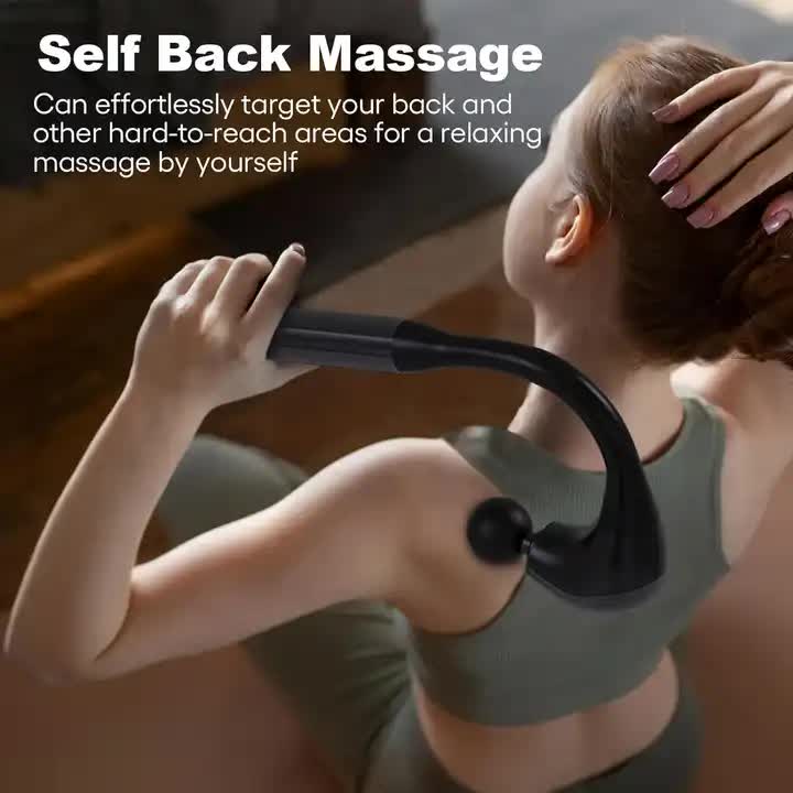 Electric Deep Tissue Massage Gun  Handheld Back and Muscle Relaxation Massager with Adjustable Speed and Attachments