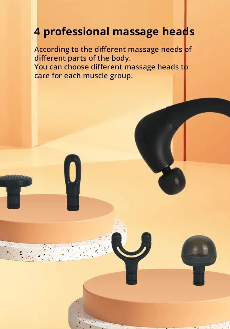 Electric Deep Tissue Massage Gun  Handheld Back and Muscle Relaxation Massager with Adjustable Speed and Attachments