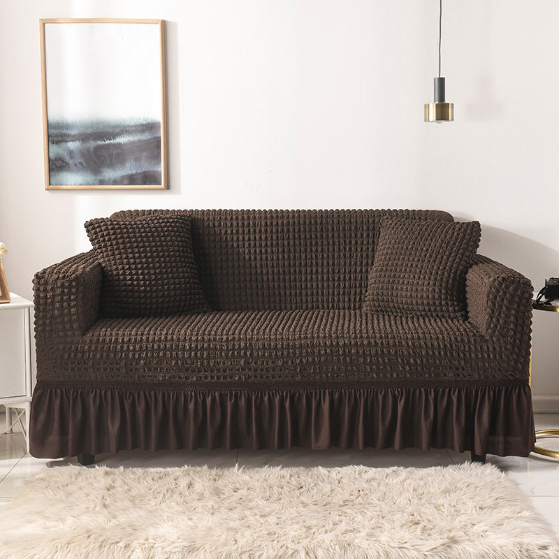 Elastic sofa cover coffee color  (90-140cm)