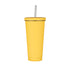 750ml Yellow Straw Cup - 304 Stainless Steel Reusable BPA-Free Water Bottle with Leak-Proof Lid, Large Capacity, Perfect for Hydration On-the-Go