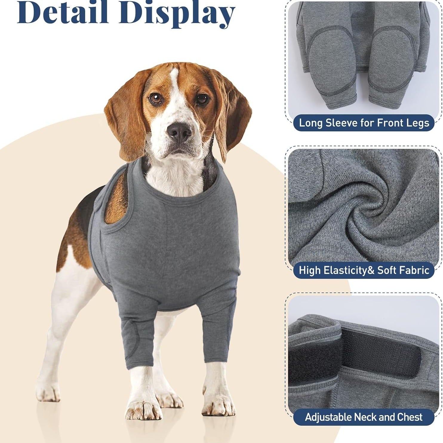 S Pet Front Leg Protective Sleeve  Elastic Dog Leg Guard for Post-Surgery Protection, Prevents Licking and Biting