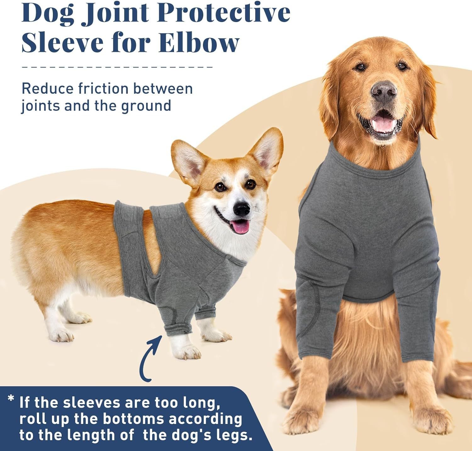 S Pet Front Leg Protective Sleeve  Elastic Dog Leg Guard for Post-Surgery Protection, Prevents Licking and Biting