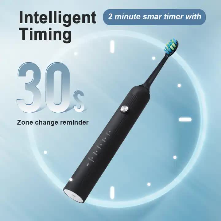 White Electric Sonic Toothbrush - Rechargeable Adult Model with Sonic Vibration Technology for Deep Clean and Oral Care