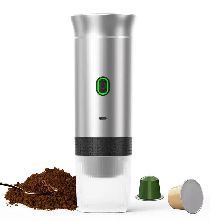 Green Portable Espresso Coffee Machine - Universal 3-in-1 Capsule, Coffee Powder, and Espresso Maker