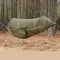 Military Green Outdoor Camping Hammock with Mosquito Net, Anti-Tip Nylon Fabric, Single/Double Person Quick-Setup Hammock