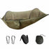 Military Green Outdoor Camping Hammock with Mosquito Net, Anti-Tip Nylon Fabric, Single/Double Person Quick-Setup Hammock