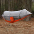 Red Outdoor Camping Hammock with Mosquito Net, Anti-Tip Nylon Fabric, Single/Double Person Quick-Setup Hammock