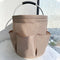 Khaki Portable Picnic Basket, Foldable Outdoor Beach Basket with Handle, Multi-Use Storage and Wash Bag