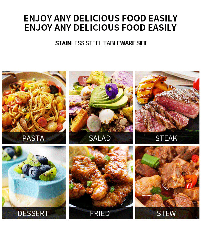 Silver Color Premium 24-Piece Stainless Steel Cutlery Set  Elegant Golden Steak Knife, Fork, and Spoon Set in Luxury Gift Box