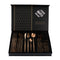 Rose Gold Color Premium 24-Piece Stainless Steel Cutlery Set - Elegant Golden Steak Knife, Fork, and Spoon Set in Luxury Gift Box