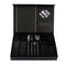 Black Color Premium 24-Piece Stainless Steel Cutlery Set - Elegant Golden Steak Knife, Fork, and Spoon Set in Luxury Gift Box