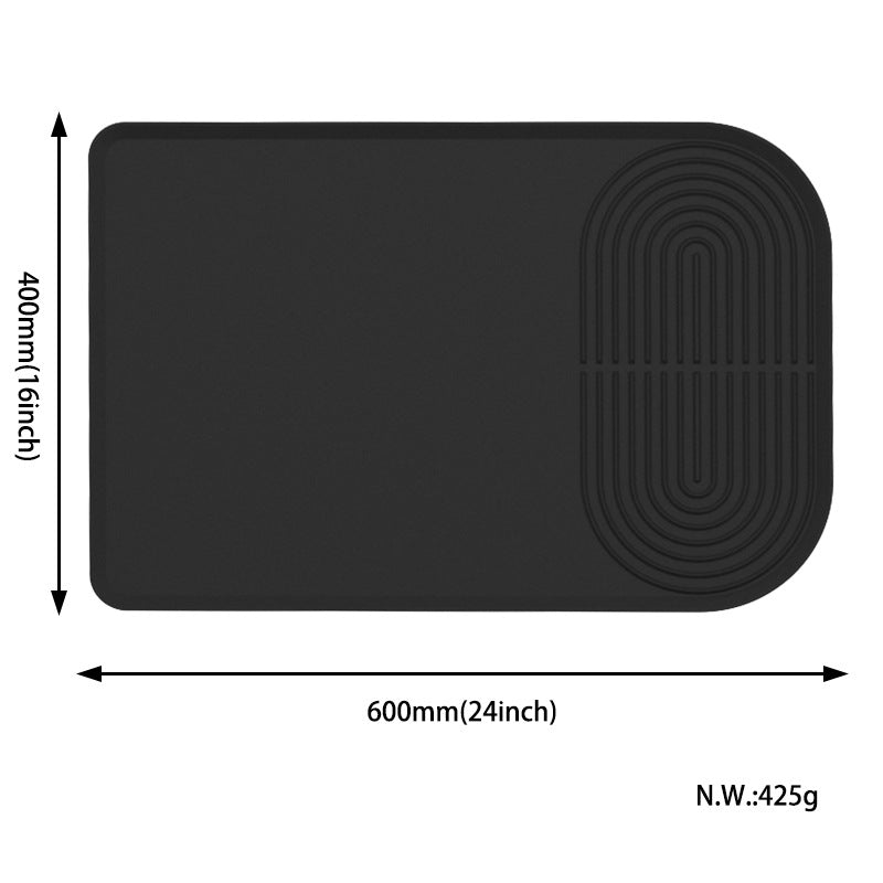 Black Silicone Coffee Machine Mat  Waterproof, Anti-Slip, and Durable Countertop Protector