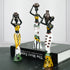 Yellow Maiden Praying for Rain 3-Piece Set - African-Style Home Decor Accents for Tabletop and Shelf Display