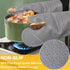 Red 3-Piece SetBPA-Free Non-Slip Silicone Oven Mitts - Heat Resistant Gloves with Honeycomb Pattern for Kitchen Safety