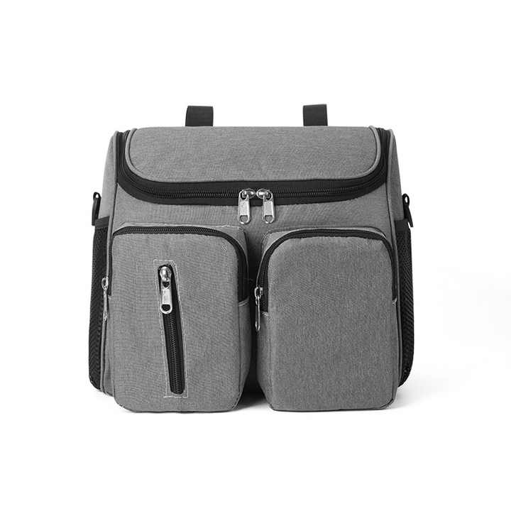 Grey Universal Stroller Organizer Bag - Multi-Pocket Hanging Storage Bag for Baby Essentials