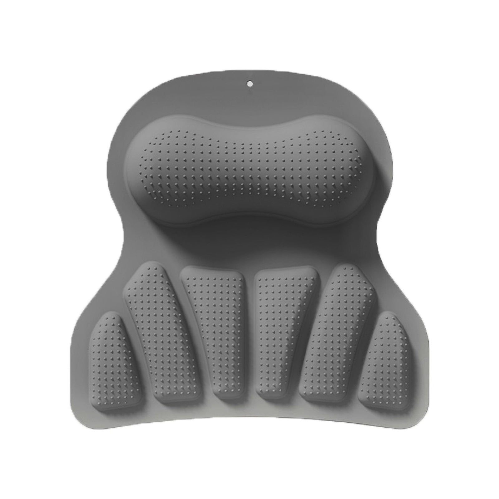 Grey Silicone Bath Pillow - Ergonomic Design with Suction Cups for Comfortable Bathtub Support