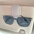 2pcs Grey Car Sun Visor Glasses Holder - Universal Sunglasses Clip for Secure Storage