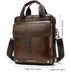 Black Men's Genuine Leather Shoulder Bag - Vintage Business Briefcase
