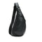 Black Men's Leather Sling Backpack - Casual Crossbody Chest Bag