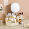 Cosmetic storage box contains mirror cream white (33.5*19*12cm)