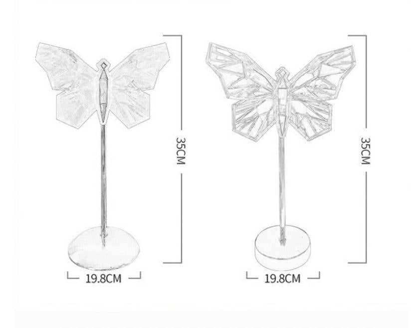 Muliticolor Butterfly LED Night Light - Creative Crystal Design for Ambient Lighting