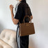 Black Elegant Faux Crocodile Leather Handbag - Stylish Tote Bag with Adjustable Strap