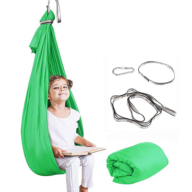 Green Kids' Outdoor Hanging Swing Pod Chair - Comfortable & Durable Hammock for Play