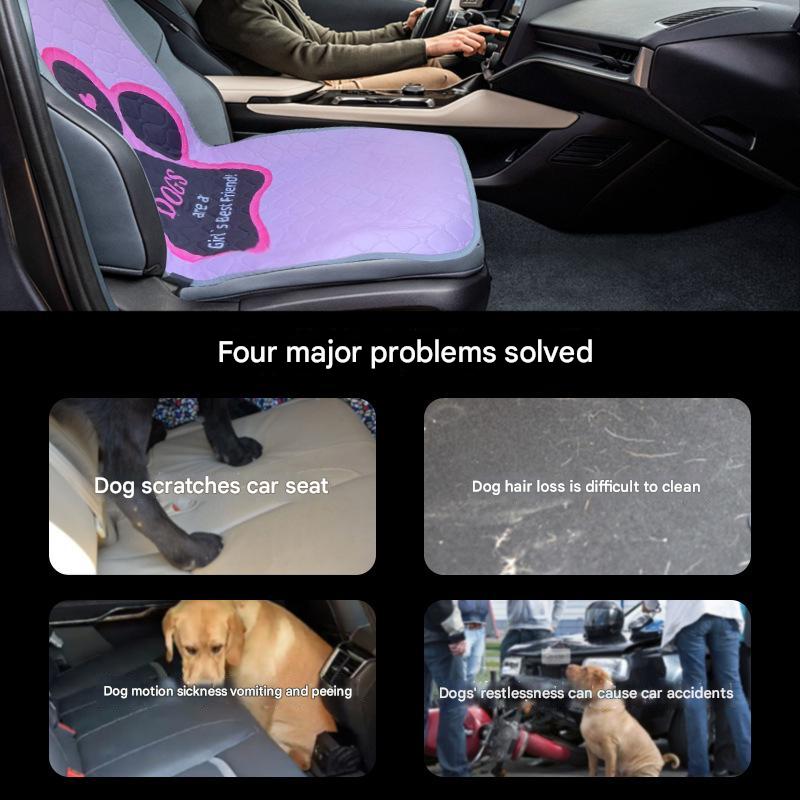 Black Dog Car Seat Cover - Waterproof & Scratch-Resistant Pet Seat Protector