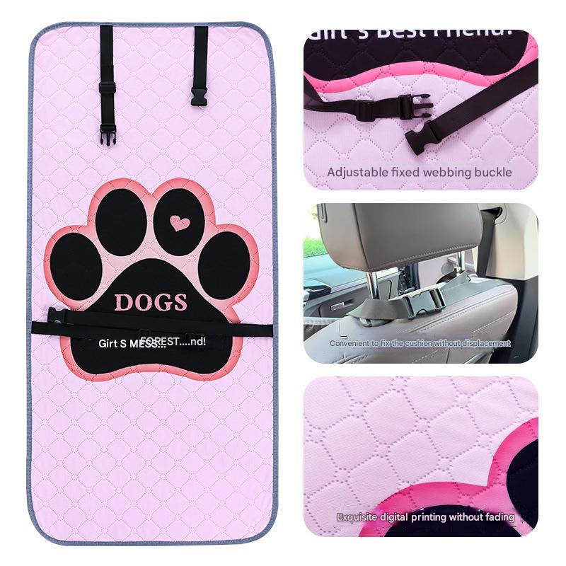 Pink Dog Car Seat Cover - Waterproof & Scratch-Resistant Pet Seat Protector