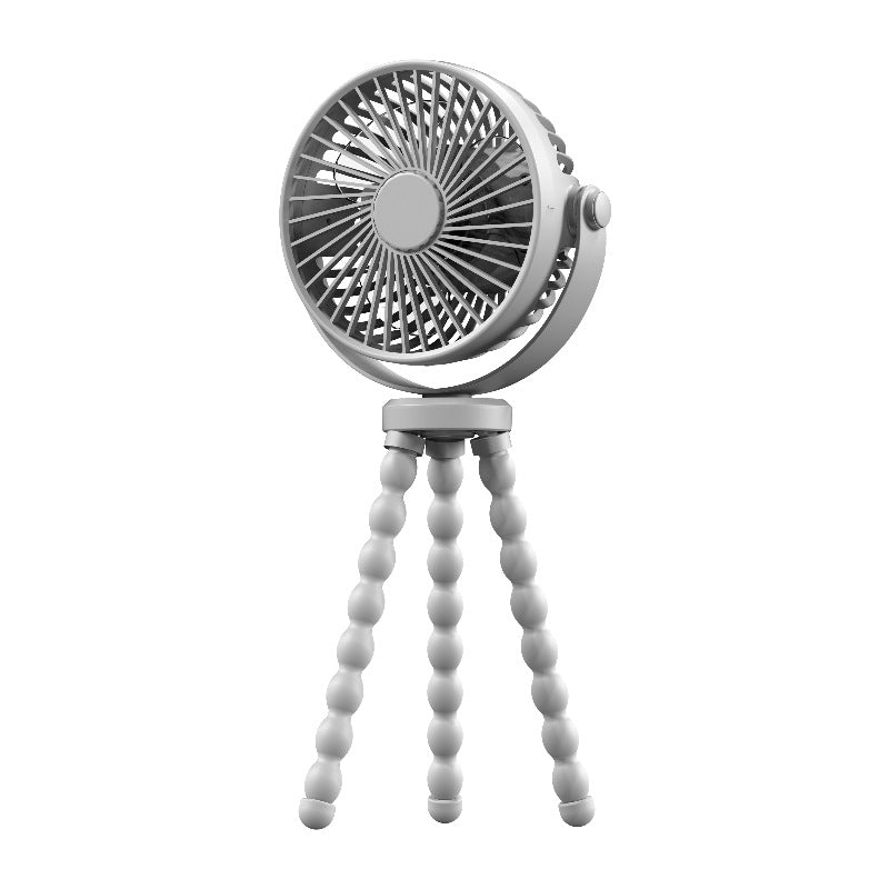 Grey Mini Portable Baby Stroller Fan with Flexible Tripod