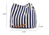 Blue Stripes Canvas Bucket Tote Bag with Leather Handle