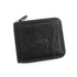 Black Men's Leather Wallet with Zipper and Horse Embossed Design -  Compact and Stylish