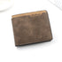 Dark Brown Men's Genuine Leather Bifold Wallet - Compact Design with Multiple Card Slots
