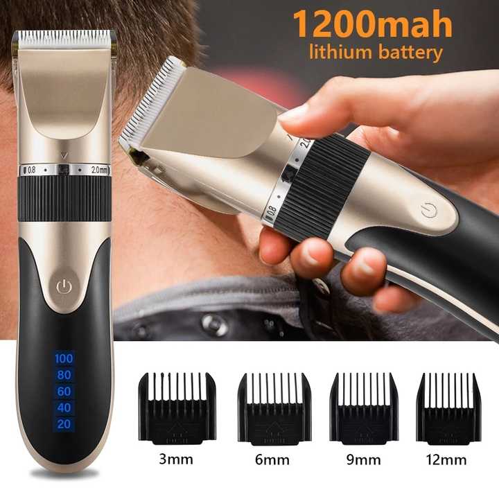 Gold Rechargeable Pet Hair Clipper with Adjustable Blades