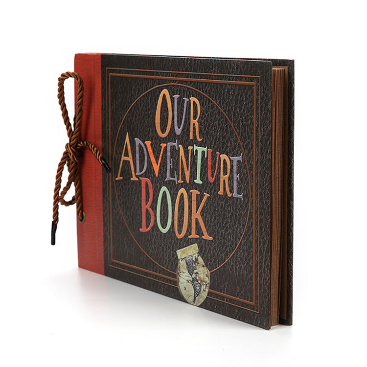 DIY Scrapbook Adventure Album  Retro Kraft Paper Photo Book with String Binding