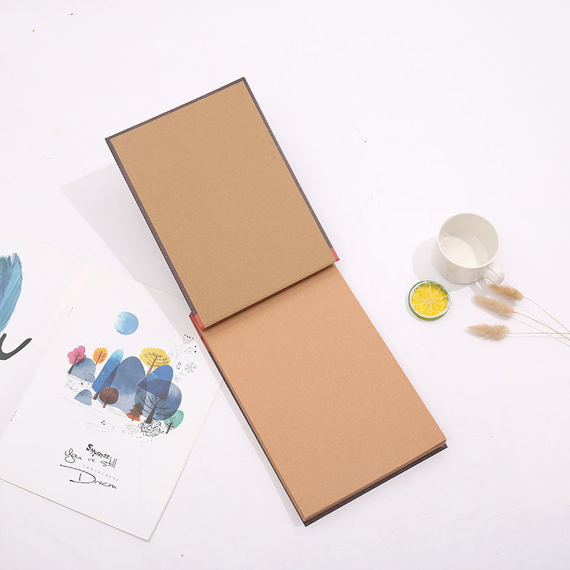 DIY Scrapbook Adventure Album  Retro Kraft Paper Photo Book with String Binding