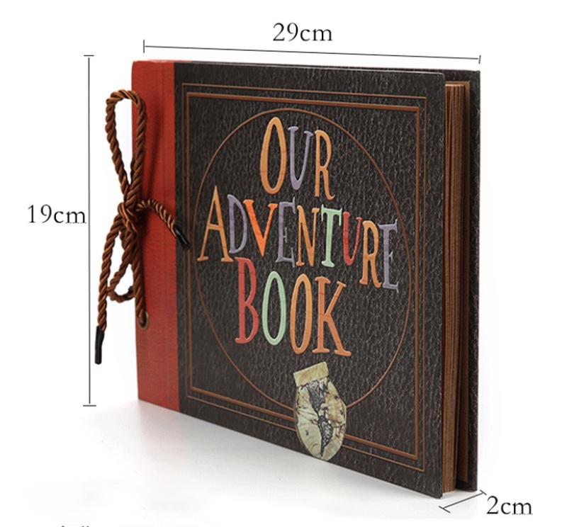 DIY Scrapbook Adventure Album  Retro Kraft Paper Photo Book with String Binding