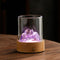 Purple LED Glass Night Light with Mountain Design, USB Rechargeable